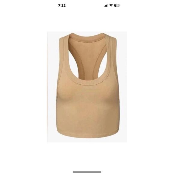 NWT WeWoreWhat beige cropped scoop tank  Size L - Picture 1 of 5